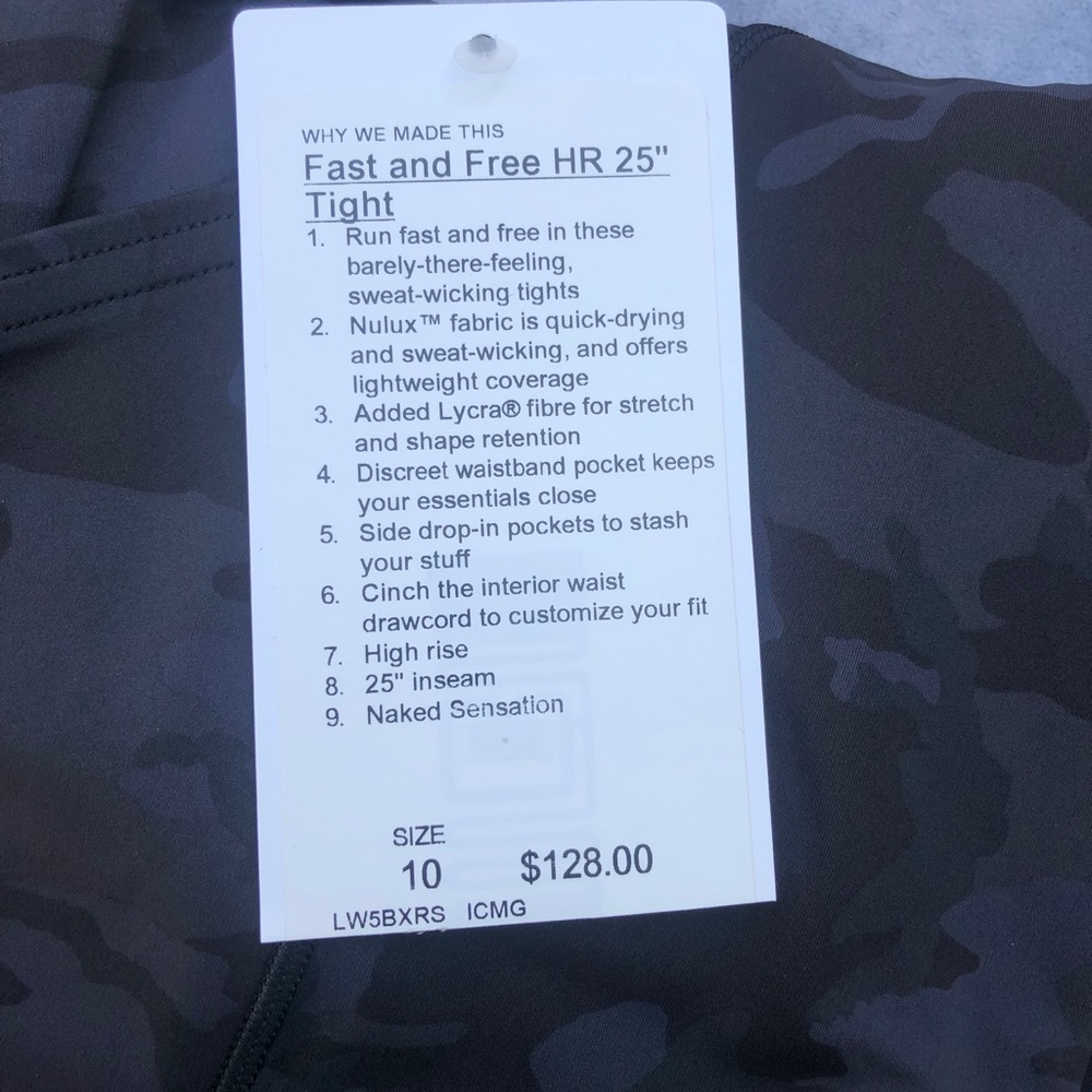 Lululemon fast and free HR 25” tight - Picture 5 of 5